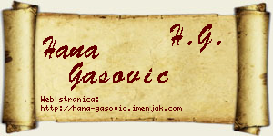 Hana Gašović vizit kartica
